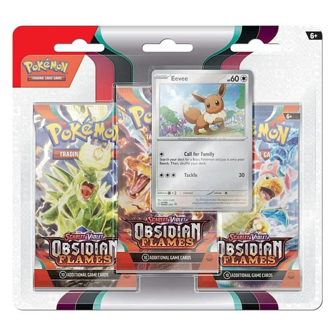 Pokémon Scarlet & Violet 3: Obsidian Flames 3-Pack Blister: Eevee