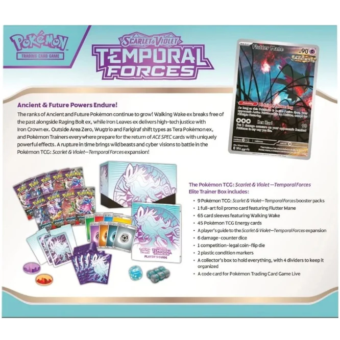 Pokémon Scarlet & Violet 5: Temporal Forces Elite Trainer Box - Walking Wake - Image 3
